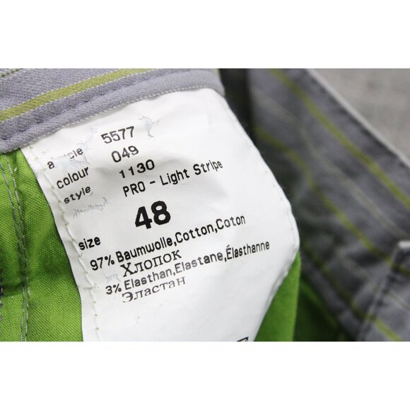 Alberto Golf Pants By Alex Cejka Mens Size 48 Gray Striped Stretch Fit NWT - Picture 5 of 9